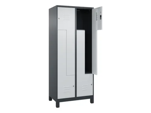 Z-garderobekast,HxBxD 1950x800x500mm,vak B 200/400mm,cil.-slot,voeten