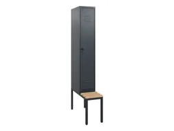 locker met bank,HxBxD 1950x300x815mm,1vak,vak B 300mm,draaigrendel