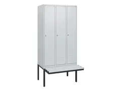 locker met bank,HxBxD 1950x900x815mm,3vak,vak B 300mm,cil.-slot