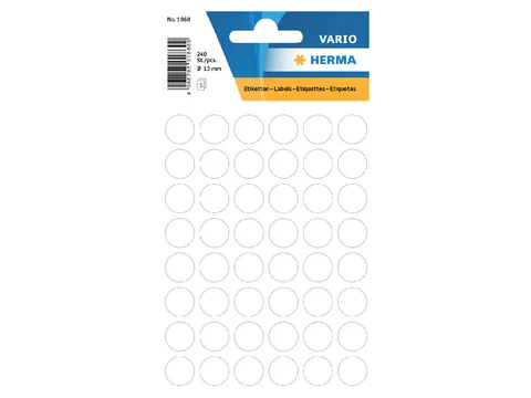 HERMA 1860 Multipurpose etiketten Rond 13mm Wit 240 stuks