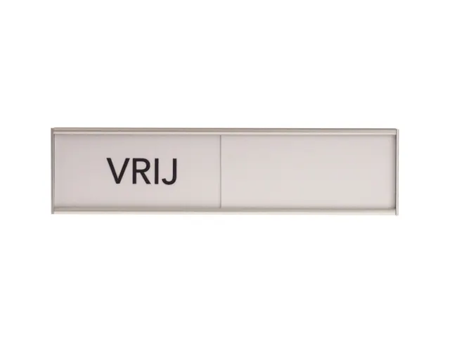 Design Schuifbord Aluminium Vrij Bezet Wit 150x40mm