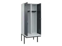 locker met bank,voor scheiding van kleding,HxBxD 2120x800x815mm,2vak
