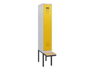 locker met bank,HxBxD 1950x300x815mm,1vak,vak B 300mm,cilinderslot - 2