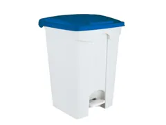 Contitop,afvalbak met pedaal 45L wit/blauw/VE:3