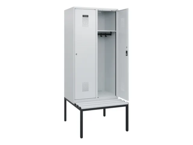 locker met bank,HxBxD 1950x800x815mm,2vak,vak B 400mm,cilinderslot