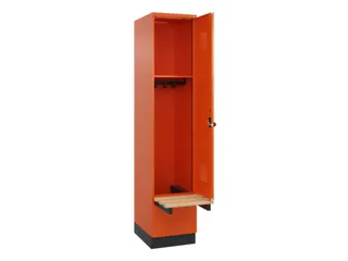 locker met bank,HxBxD 1950x400x815mm,1vak,vak B 400mm,draaigrendel - 1