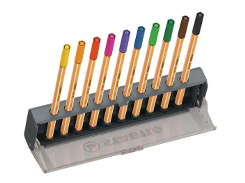 Fineliner STABILO point 88 Fijn clickset à 10 kleuren