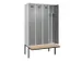 locker met bank,voor scheiding van kleding,HxBxD 2120x1200x815mm,4vak