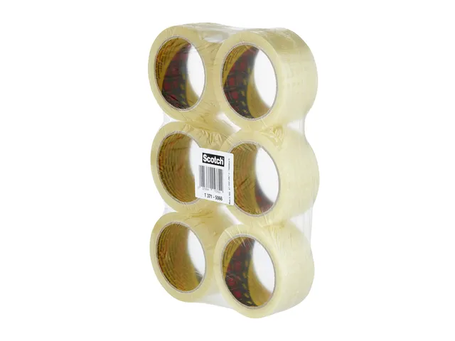 Verpakkingstape Scotch 371 50mmx66m transparant PP 6 rollen