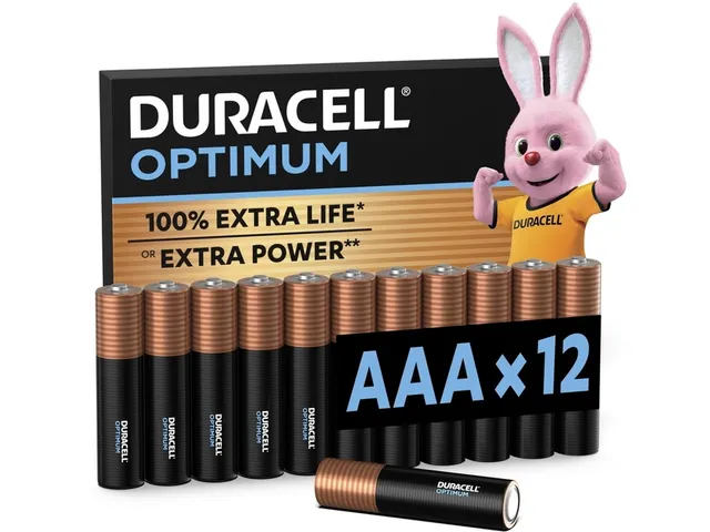 Batterij Duracell Optimum 12xAAA Alkaline 1.5V