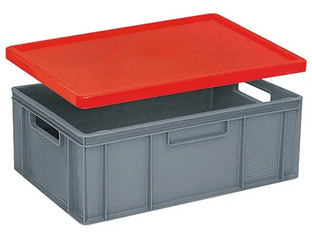 Couvercle Coiffant Pour Bac Norme Europe Lxl 600X400Mm Rouge