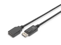 DisplayPort-verlengkabel type DP mannelijk/vrouwelijk 2m Zwart
