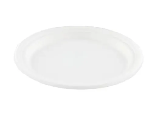 Suikerriet bord rond 23 cm wit milieuvriendelijk