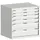 ladekast HxBxD 800x800x650mm 6laden romp RAL7035 front RAL7035