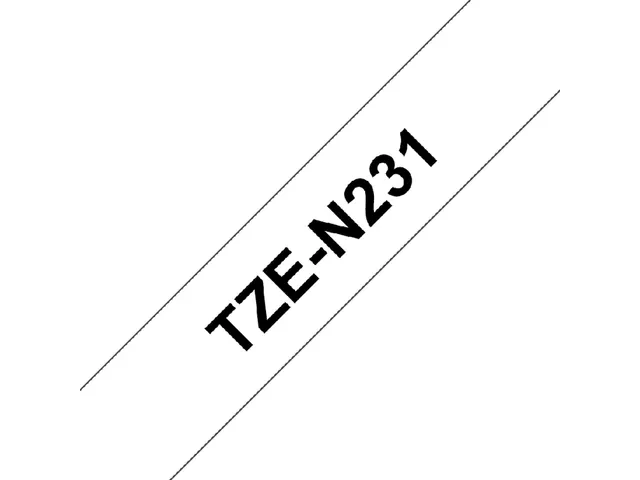 Ruban de lettrage Brother P-Touch TZe-N231 non laminé 12mm noir sur b