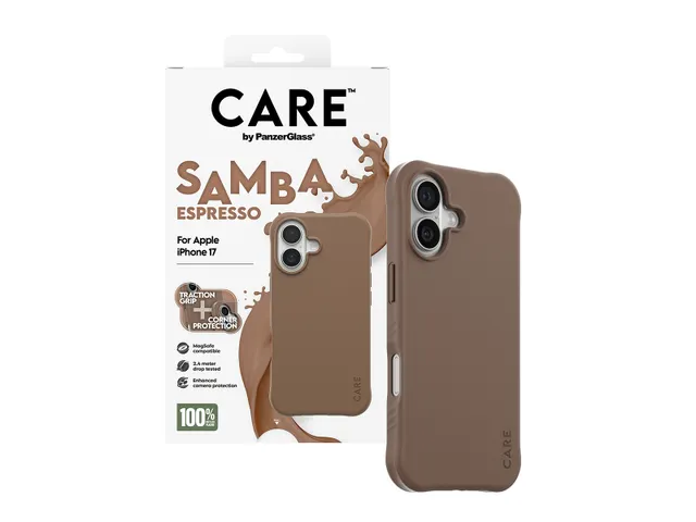 PanzerGlass CARE by Samba Case Espresso w. MagSafe iPhone 17, Ho
