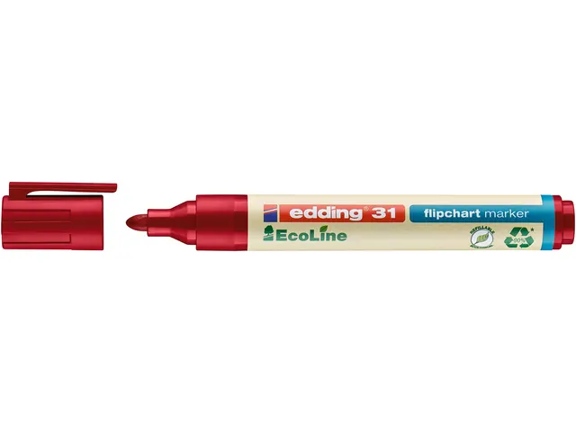Viltstift edding 31 EcoLine voor flipover rond 1.5-3mm rood