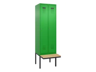 locker met bank,voor scheiding van kleding,HxBxD 2120x600x815mm,2vak - 2