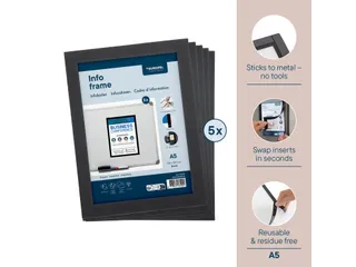 Europel Infokader Magnetisch set 5 stuks A5 Zwart - 10