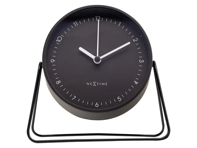 Wekker Nextime Berlin Table 14x13 cm zwart metaal