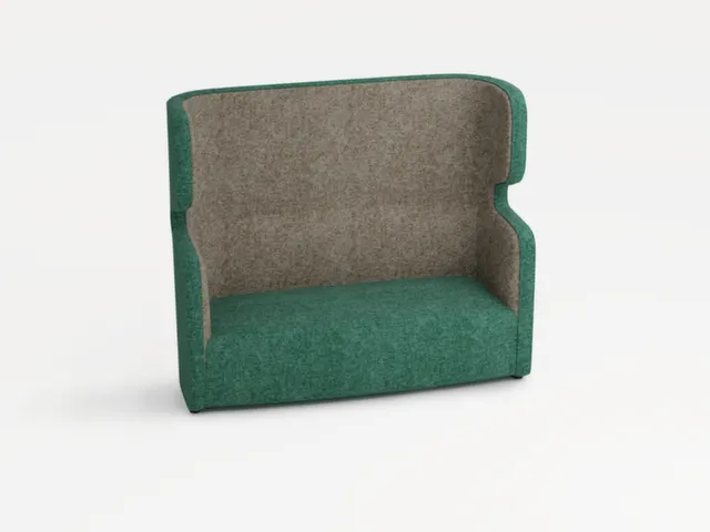 Canapé,2 Sièges,Insonorisant,Tissu Turquoise/Beige