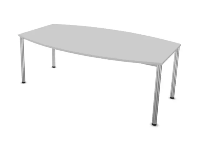 vergadertafel,HxBxD 740x2000x1200mm,vatvormig,MP-lichtgrijs