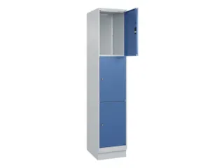 lockerkast,HxBxD 1950x400x500mm,1x3vakken,vak B 400mm,cil.-slot,sokkel - 1