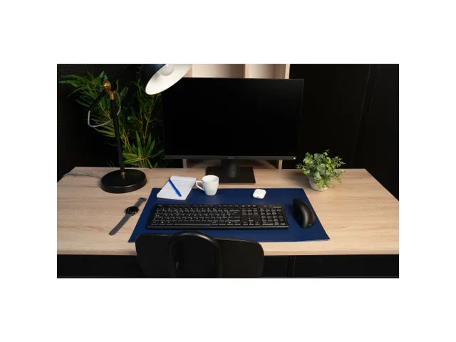Onderlegger PU 35x60 donkerblw/lichtblw