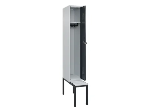 locker met bank,HxBxD 2120x300x815mm,1vak,vak B 300mm,draaigrendel