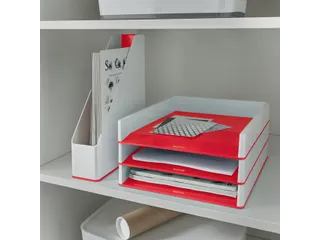 Brievenbak Leitz WOW A4 wit/rood - 4