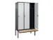locker voor scheiding van kleding,HxBxD 2120x1200x815mm,3vak
