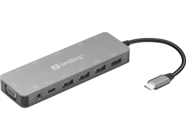 USB-C 13in1 Docking station 136-45 grijs