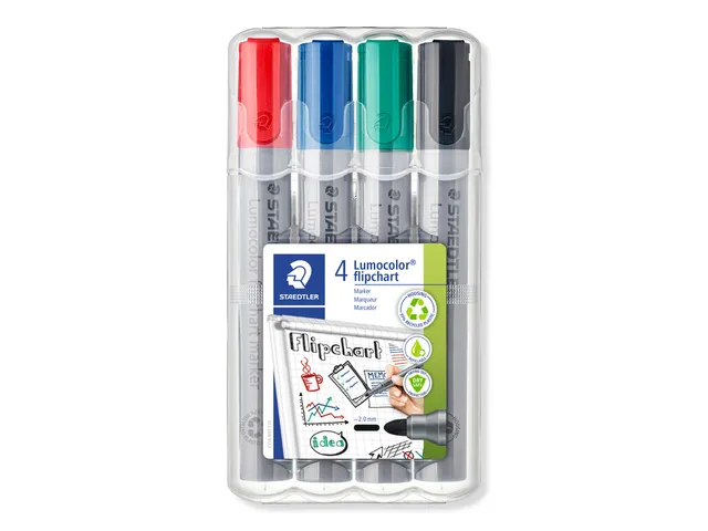 Marqueur chevalet Staedtler 356 ogive 2mm 4 pièces assorti