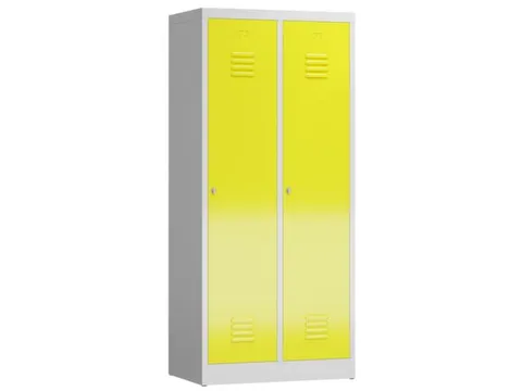 garderobekast 1800x800x500mm 2vak klink sokkel romp RAL7035 RAL1018