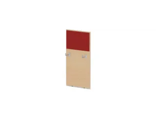 baliepaneel,v. bureau,aanbouw links,B 600mm,NE-esdoorn,BN4011-rood - 1