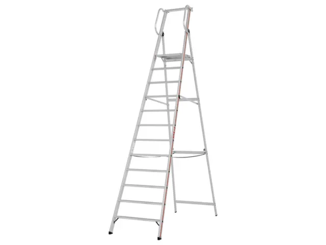 platformladder,bordes HxBxD 2800x440x400mm,12treden,aluminium