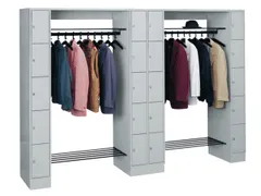 locker met kapstok,HxBxD 1950x2840x480mm,romp RAL7035,front RAL7035