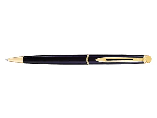 Balpen Waterman Hemisphere Black lacquer GT Medium Blauwe inkt
