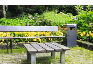 combi-asbak 815x350x350mm afvalbak 40 liter staal RAL7016 Antraciet - 4
