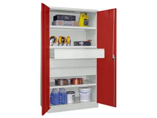 systeemkast,HxBxD 1950x1040x630mm,3xStalen bodem,RAL7035,front RAL3000 - 2