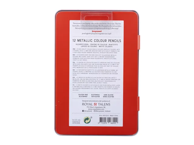 Crayon de couleur Bruynzeel Expression boîte métal 12 couleurs méta