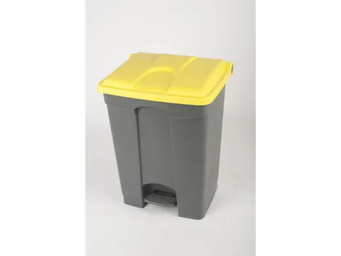 pedaalemmer,1x70l,HxBxD 673x495x412mm,romp PP grijs,deksel PP geel