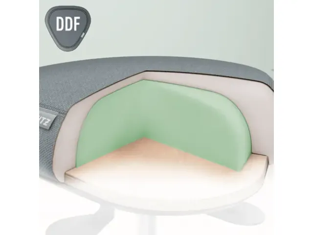 Zitkruk Leitz Ergo met wieltjes en wiebelkussen 600x470x600mm zwart