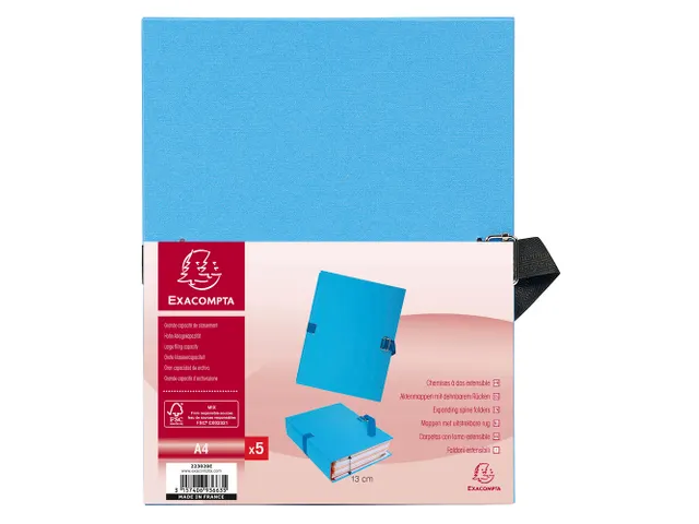 Map uitrekbare rug papier lichtblauw