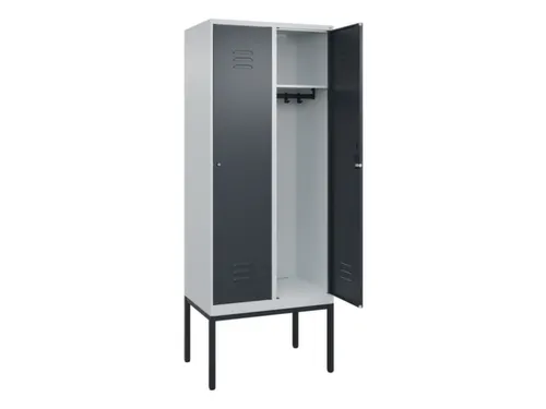 locker,HxBxD 2120x800x500mm,2vak,vak B 400mm,cil.-slot,voetonderstel
