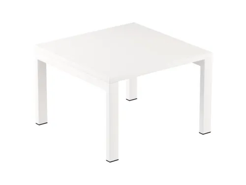 bijzettafel HxBxD 400x600x600mm vierkant 4voeten wit vierkante buis