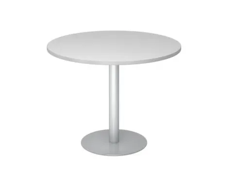 vergadertafel,HxØ 745x1000mm,rond,schotelvoet zilverkleurig,ronde bui