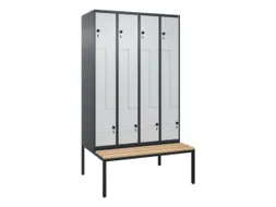 Z-garderobekast,HxBxD 2120x1200x815mm,8vak,vak B 300mm,draaigrendel