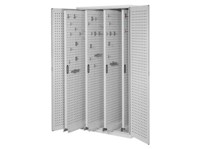 verticale kast,HxBxD 1950x1000x600mm,deur m. perforaties,RAL5010