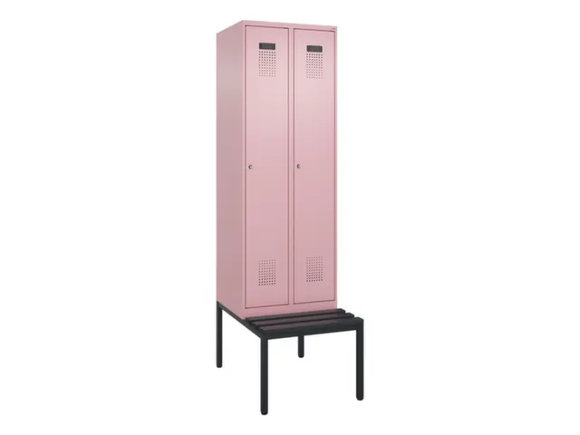 locker met bank,voor scheiding van kleding,HxBxD 2120x600x815mm,2vak